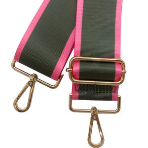 Army Green Barbie Pink Edged Adjustable Crossbody Bag Purse Guitar Strap